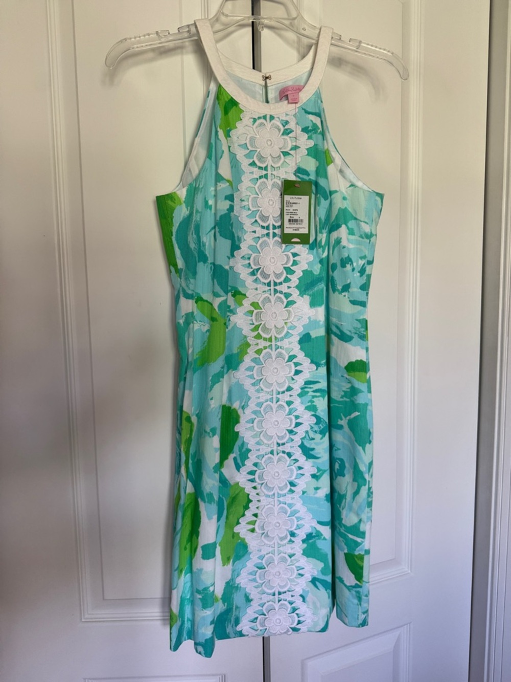 Lilly Pulitzer Turquoise, Aqua & Lime Floral Lace Mini Dress